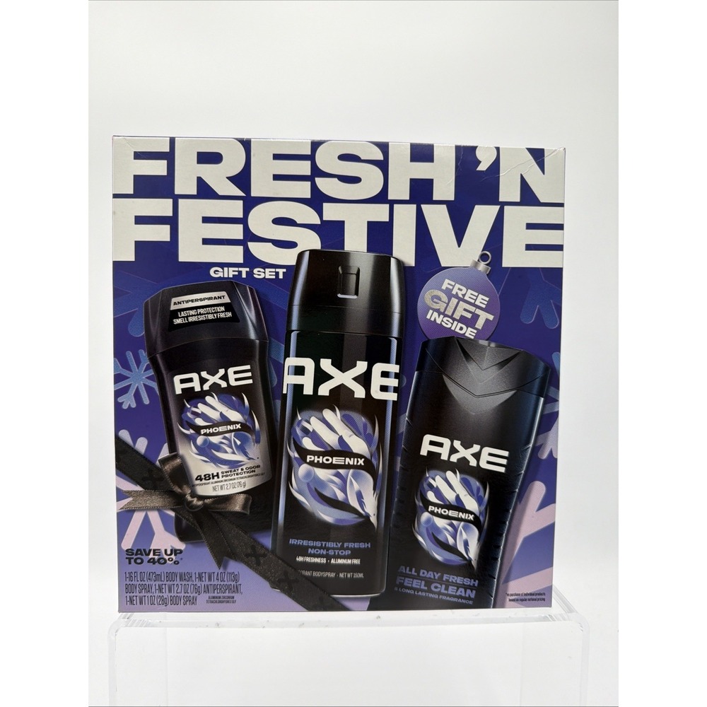AXE Fresh Body Care Three Piece‎ Gift Set Phoenix Mint Rosemary body Wash
